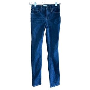 Madewell Womens 9 inch MidRise Skinny Jeans Size 23 Stretch Dark Blue Wash‎